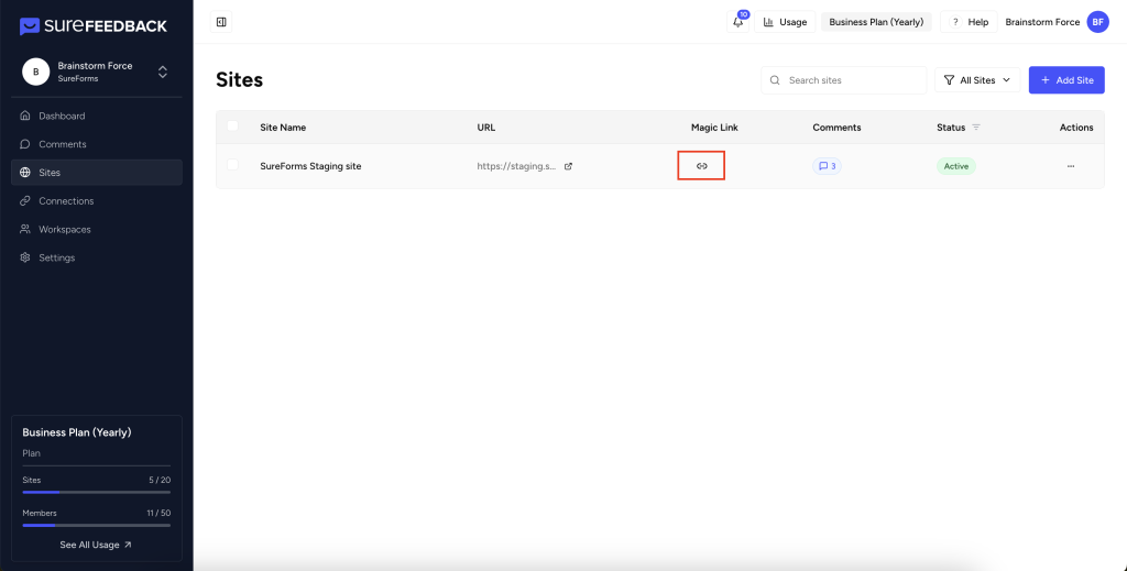 Adding Your First Comment on SureFeedback SaaS screenshot 2025 11 16 at 12.19.37 pm