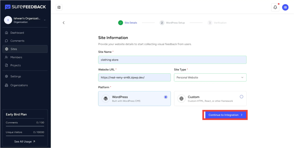 How to Connect a WordPress Site on SureFeedback SaaS? image
