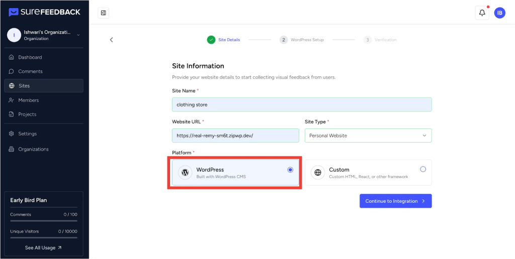 How to Connect a WordPress Site on SureFeedback SaaS? image