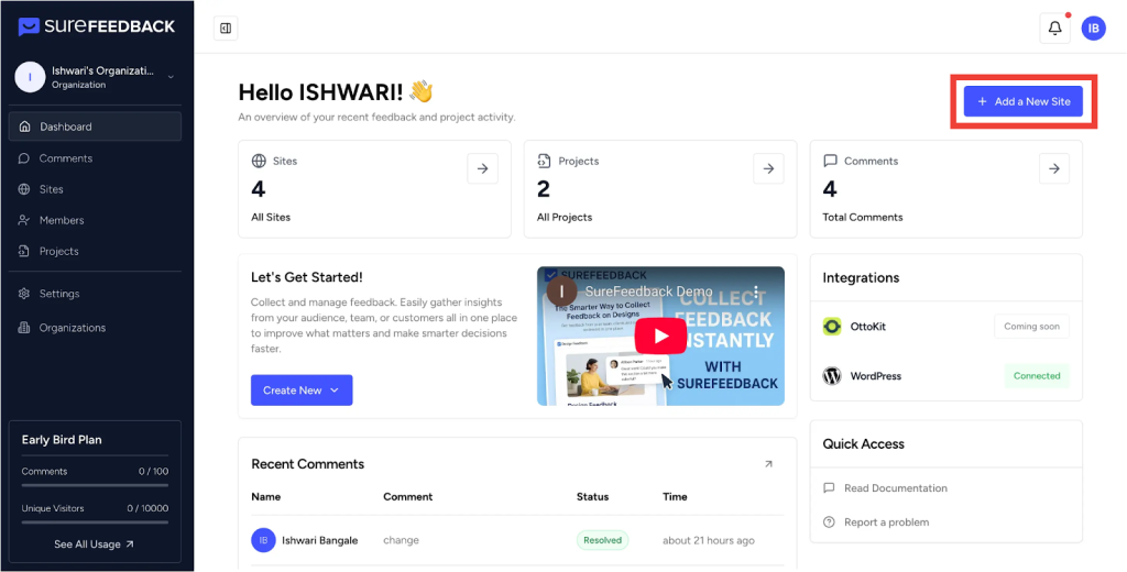 How to Connect a WordPress Site on SureFeedback SaaS? image