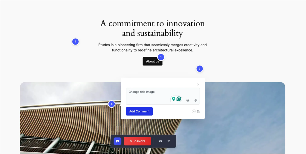 Adding Your First Comment on SureFeedback SaaS image
