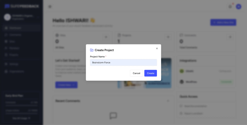 Creating Your First Project in SureFeedback SaaS image