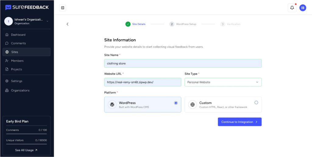 How to Connect a WordPress Site on SureFeedback SaaS? image