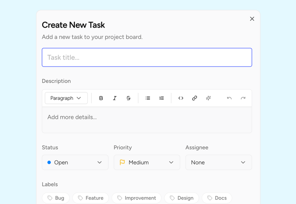create tasks