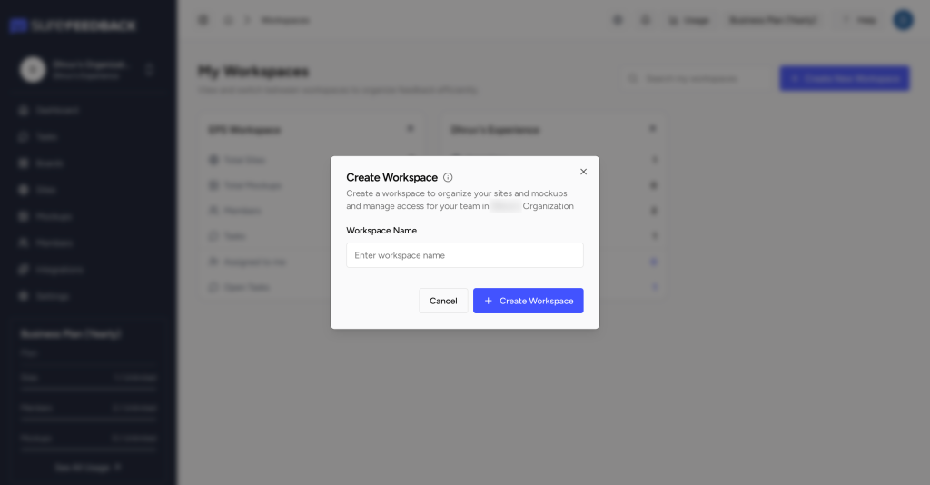 Understanding Workspaces (and How to Create One) create workspace button